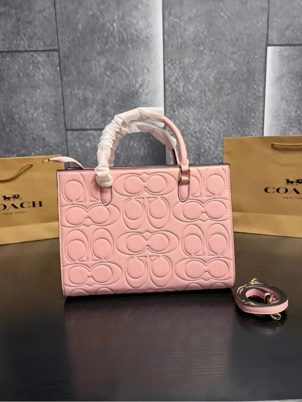 Pink Quilted Signature Leather Satchel with Cherry Charm